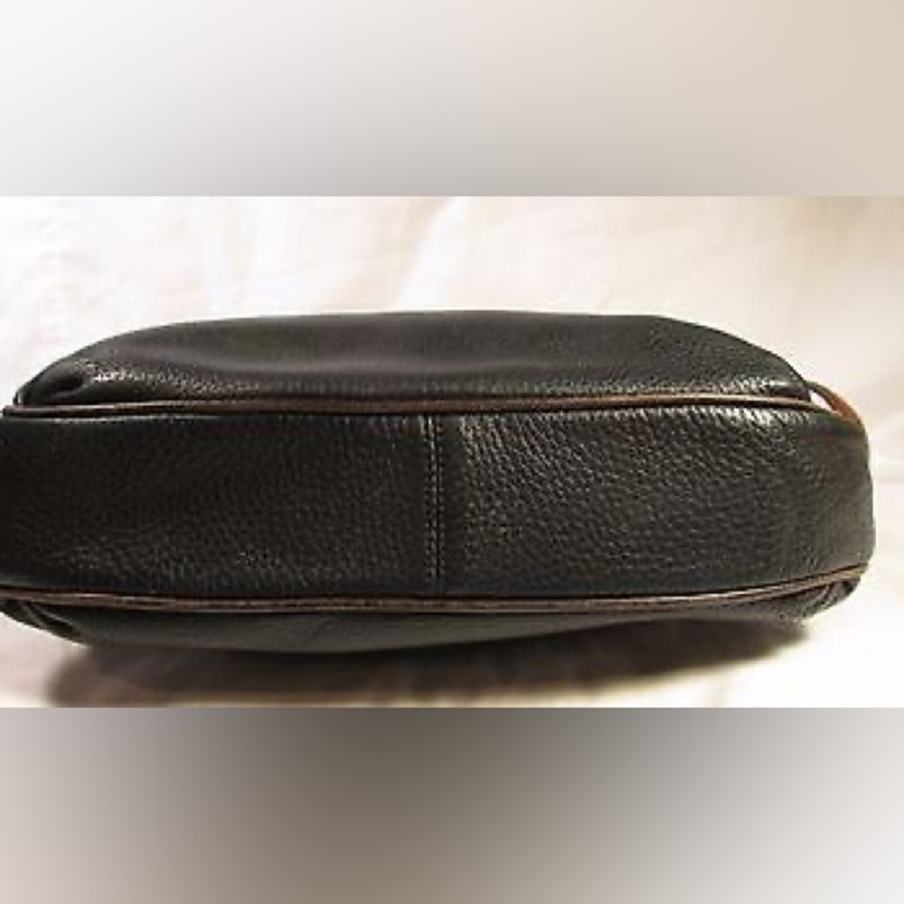 BEAUTIFUL BRIGHTON classic Bag Black Leather Brown Croc Peyton Style Vintage - Picture 4 of 8